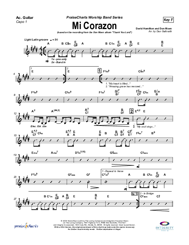 Mi Corazon Acoustic Guitar (Don Moen)