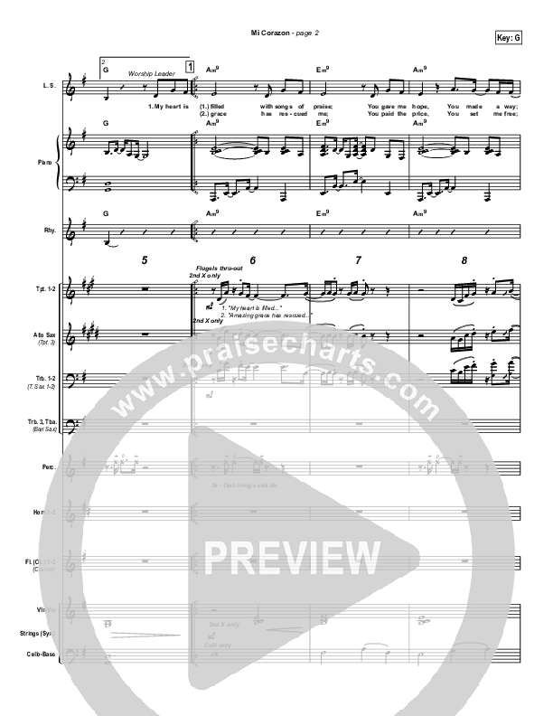 Mi Corazon Conductor's Score (Don Moen)