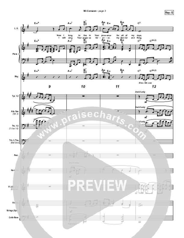 Mi Corazon Conductor's Score (Don Moen)