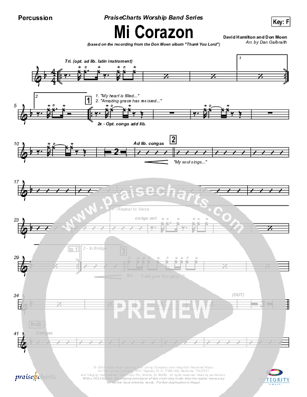 Mi Corazon Percussion (Don Moen)