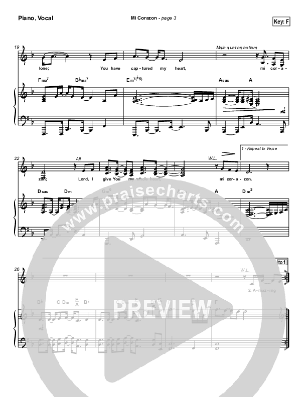 Mi Corazon Piano/Vocal & Lead (Don Moen)