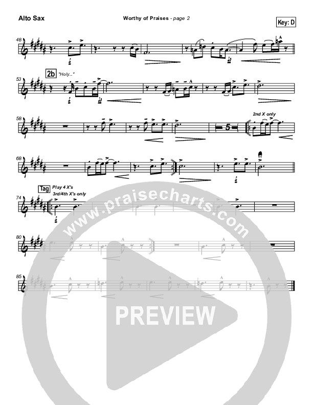 Worthy of Praises Alto Sax (Lynn DeShazo)