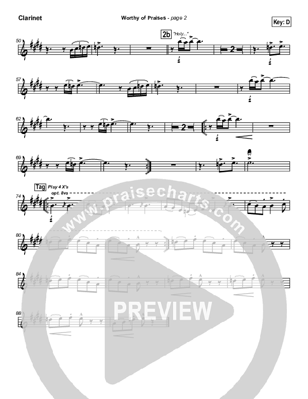 Worthy of Praises Clarinet (Lynn DeShazo)