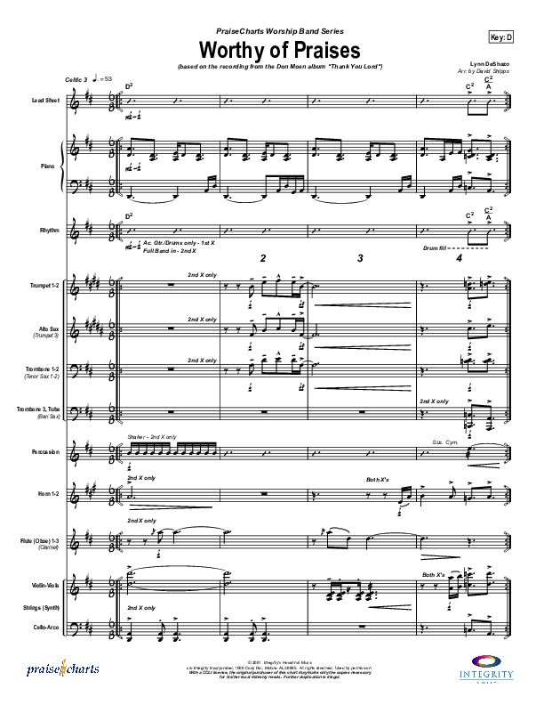 Worthy of Praises Conductor's Score (Lynn DeShazo)