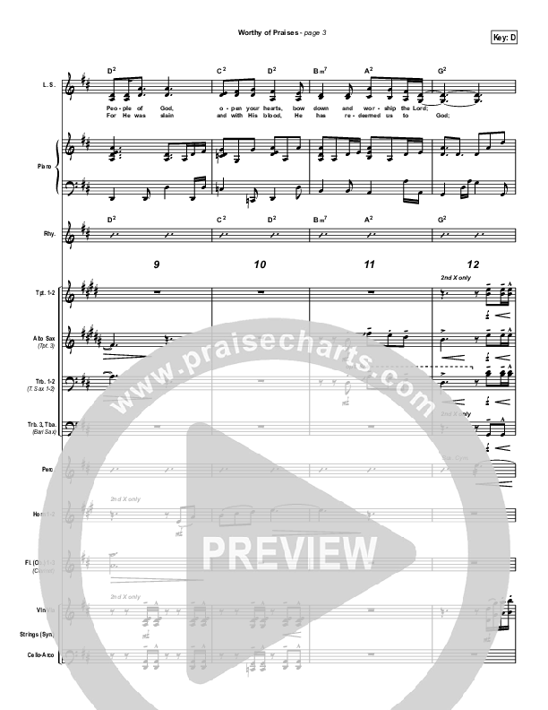 Worthy of Praises Conductor's Score (Lynn DeShazo)