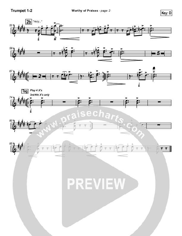 Worthy of Praises Trumpet 1,2 (Lynn DeShazo)