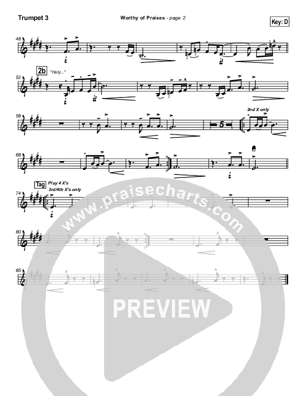 Worthy of Praises Trumpet 3 (Lynn DeShazo)