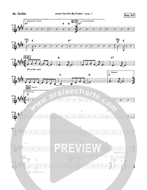 Jesus You Are My Healer Acoustic Guitar (Don Moen)