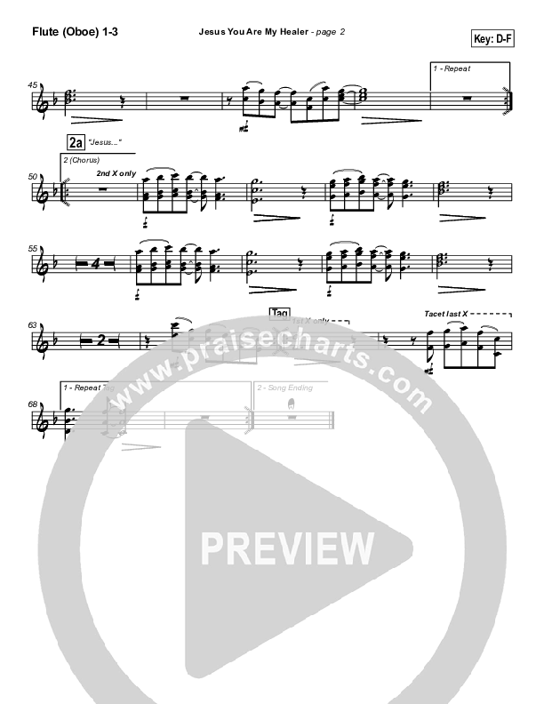 Jesus You Are My Healer Flute/Oboe 1/2/3 (Don Moen)