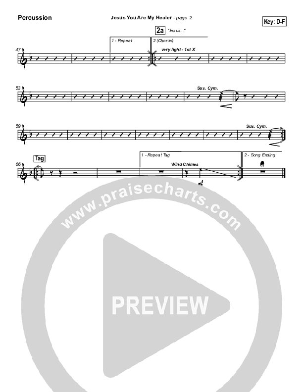 Jesus You Are My Healer Percussion (Don Moen)