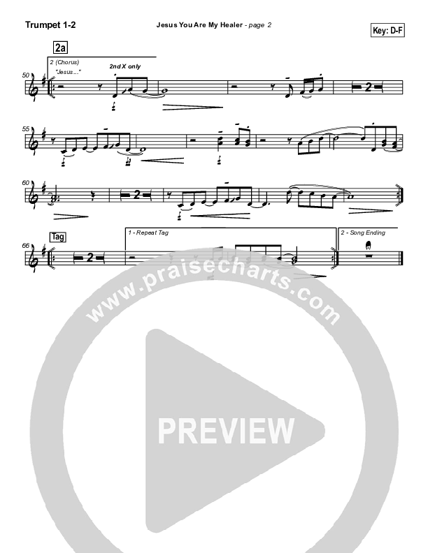 Jesus You Are My Healer Trumpet 1,2 (Don Moen)