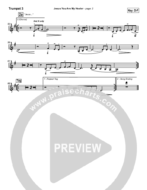 Jesus You Are My Healer Trumpet 3 (Don Moen)