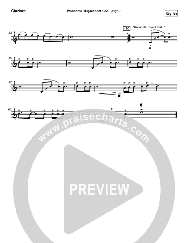 Wonderful Magnificent God Clarinet (Don Moen)