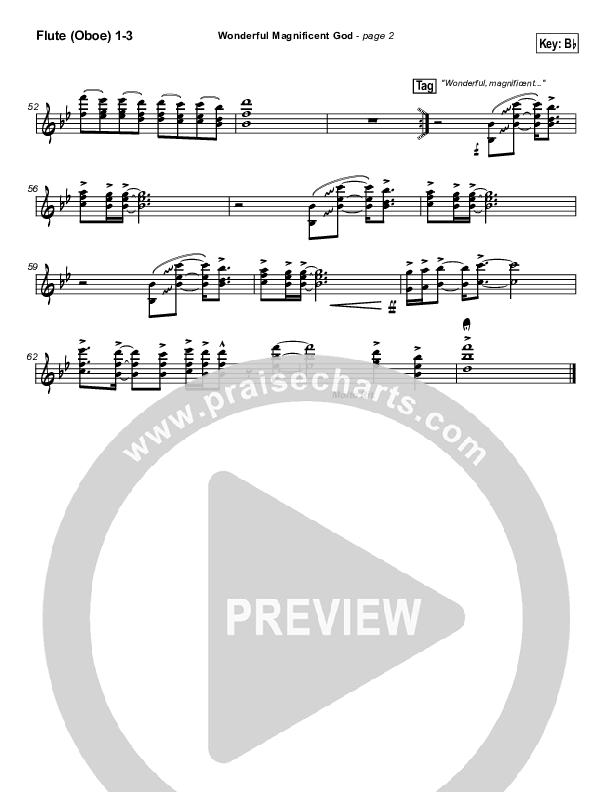 Wonderful Magnificent God Flute/Oboe 1/2/3 (Don Moen)