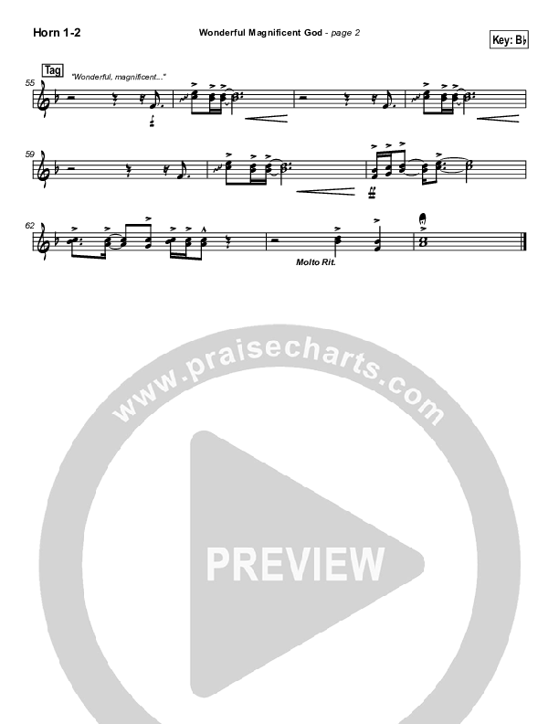 Wonderful Magnificent God French Horn 1/2 (Don Moen)