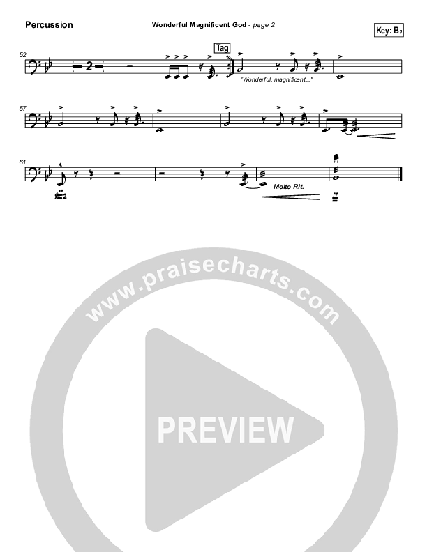 Wonderful Magnificent God Percussion (Don Moen)