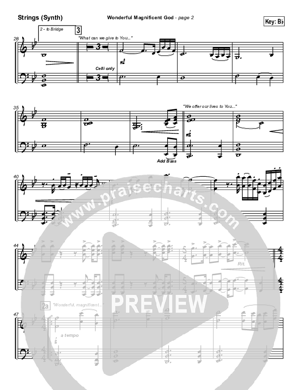 Wonderful Magnificent God Synth Strings (Don Moen)