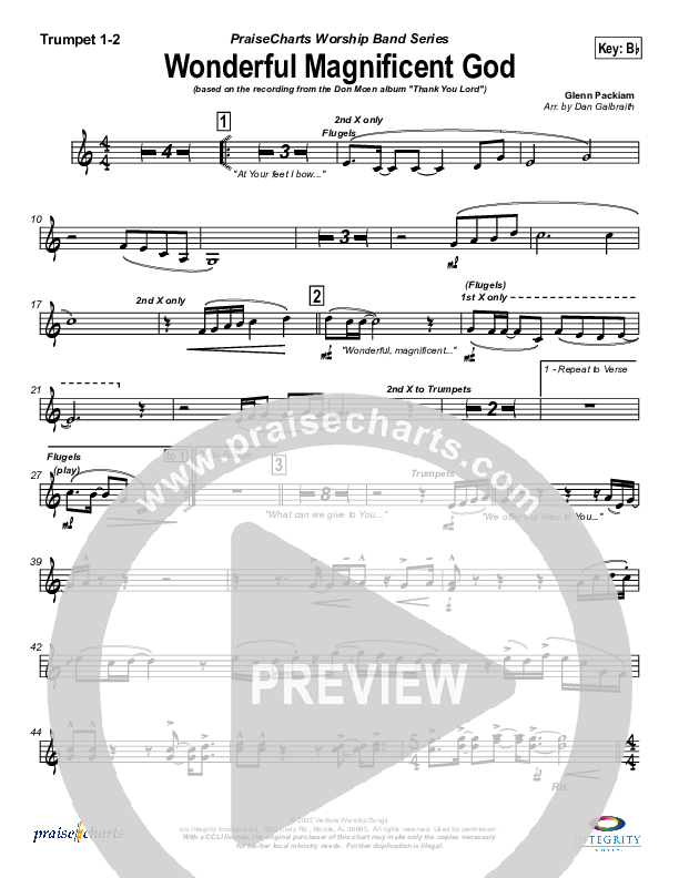 Wonderful Magnificent God Trumpet 1,2 (Don Moen)