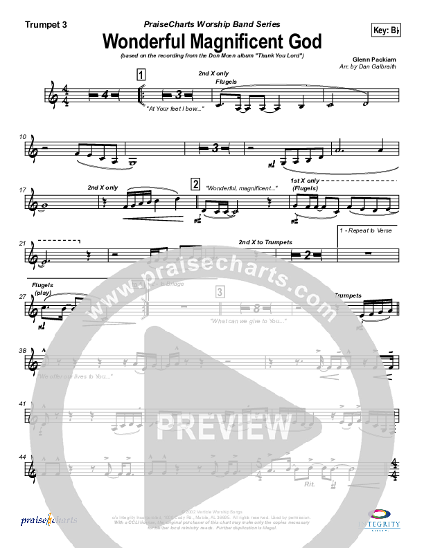 Wonderful Magnificent God Trumpet 3 (Don Moen)