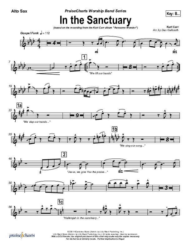 In The Sanctuary Alto Sax (Kurt Carr)