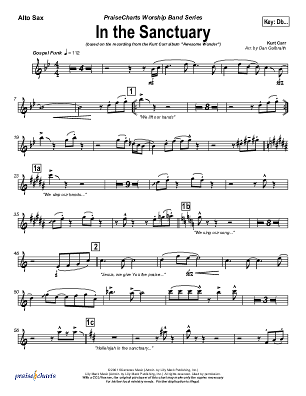 In The Sanctuary Alto Sax (Kurt Carr)