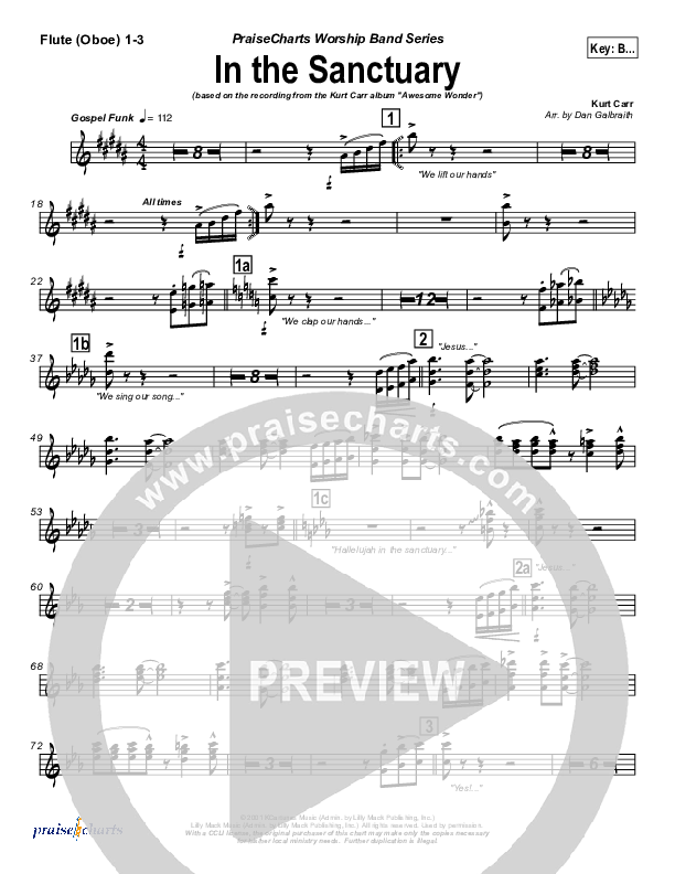 In The Sanctuary Flute/Oboe 1/2/3 (Kurt Carr)