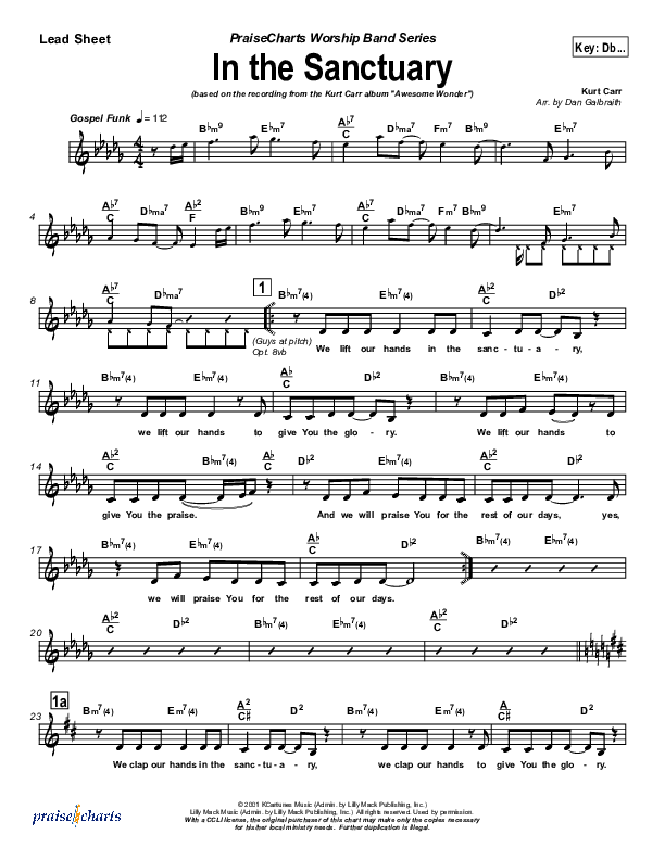 In The Sanctuary Lead Sheet (Kurt Carr)