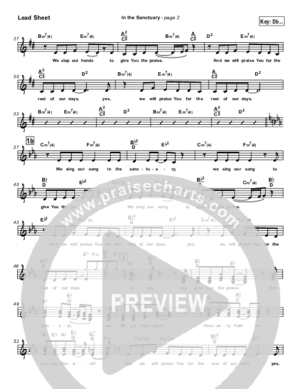 In The Sanctuary Lead Sheet (Kurt Carr)