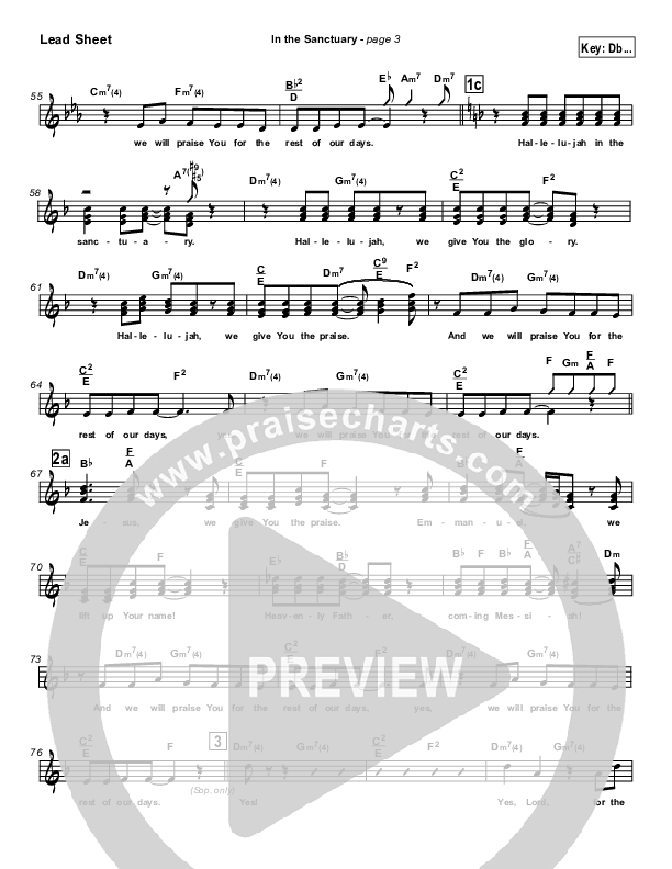 In The Sanctuary Lead Sheet (Kurt Carr)