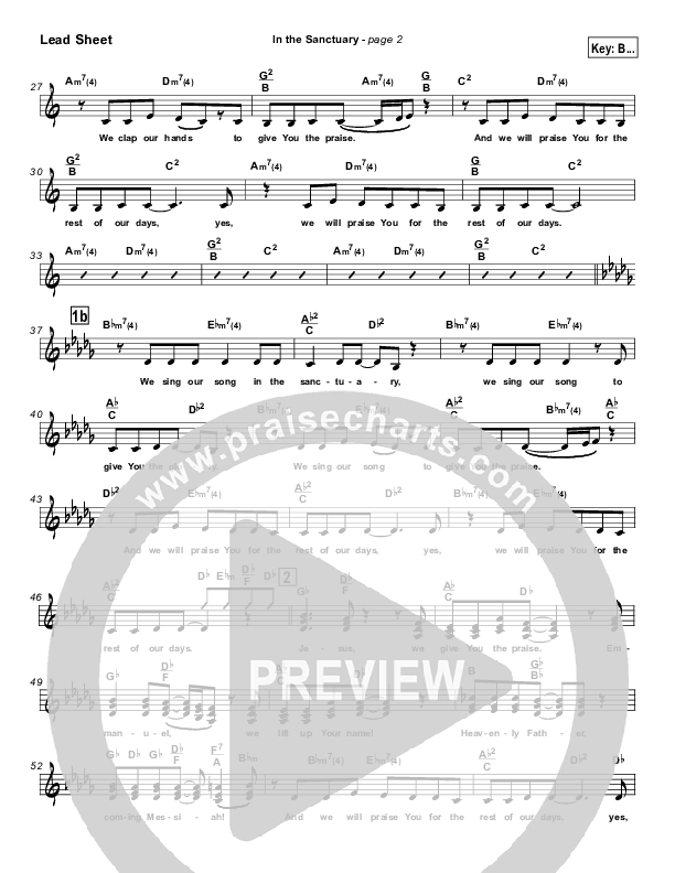 In The Sanctuary Lead Sheet (SAT) (Kurt Carr)