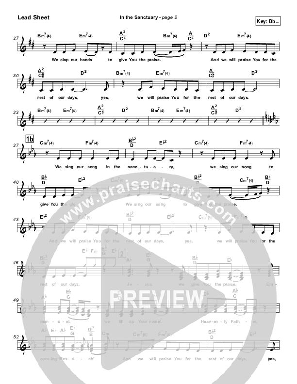 In The Sanctuary Lead Sheet (SAT) (Kurt Carr)