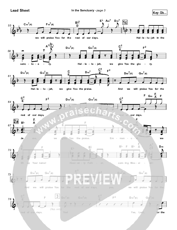 In The Sanctuary Lead Sheet (SAT) (Kurt Carr)