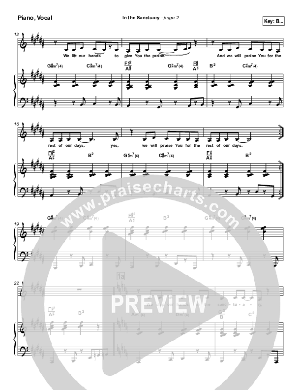 In The Sanctuary Music PDF (Kurt Carr) PraiseCharts