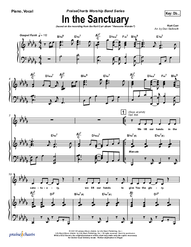 In The Sanctuary Piano/Vocal Pack (Kurt Carr)