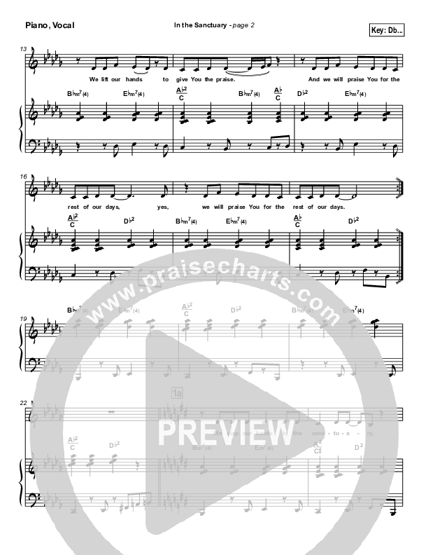 In The Sanctuary Piano/Vocal Pack (Kurt Carr)