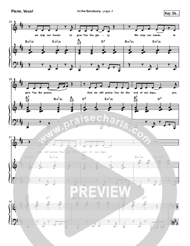 In The Sanctuary Piano/Vocal Pack (Kurt Carr)