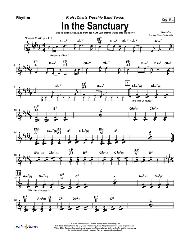 In The Sanctuary Rhythm Chart (Kurt Carr)