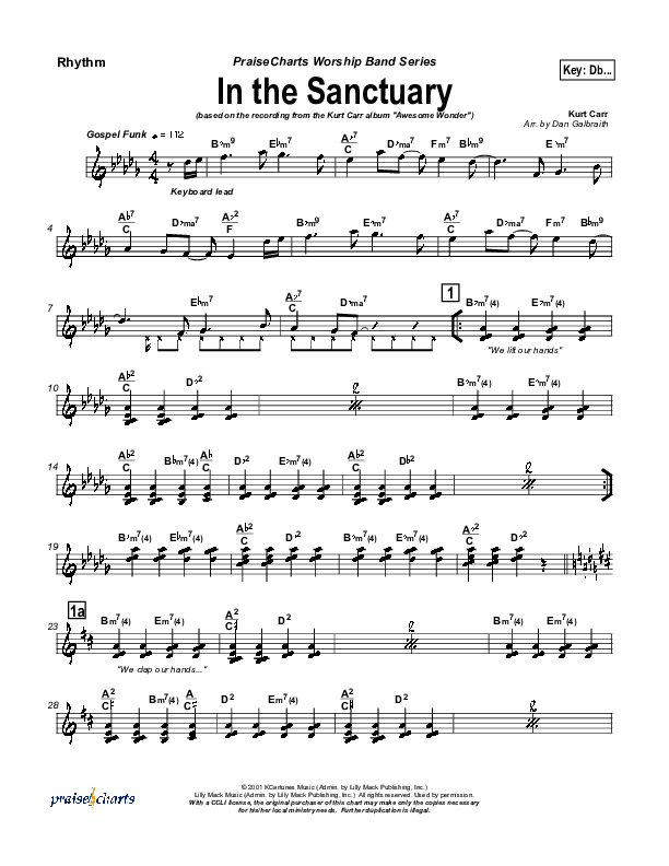 In The Sanctuary Rhythm Chart (Kurt Carr)