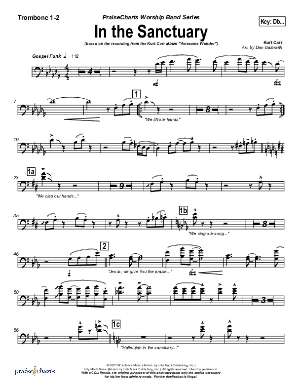 In The Sanctuary Trombone 1/2 (Kurt Carr)