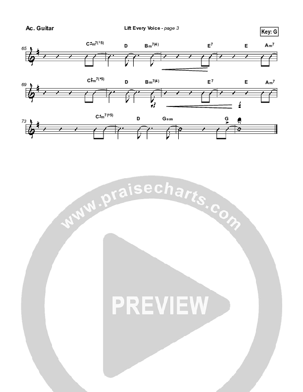 Lift Every Voice Acoustic Guitar (Paul Wright)