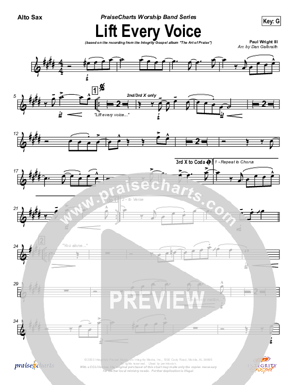 Lift Every Voice Alto Sax (Paul Wright)