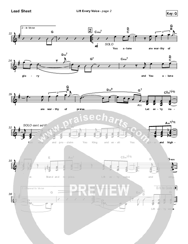 Lift Every Voice Lead Sheet (Paul Wright)