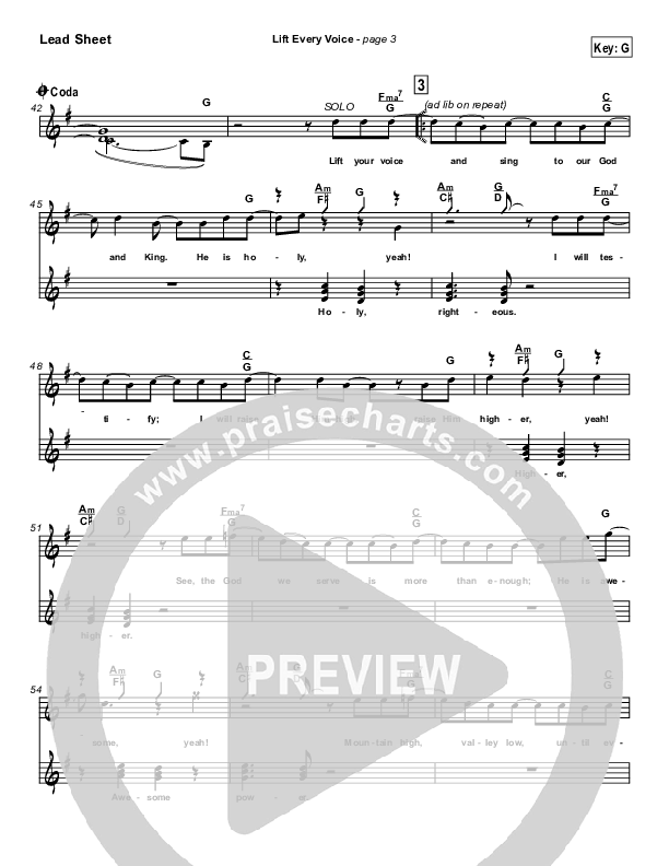 Lift Every Voice Lead Sheet (Paul Wright)