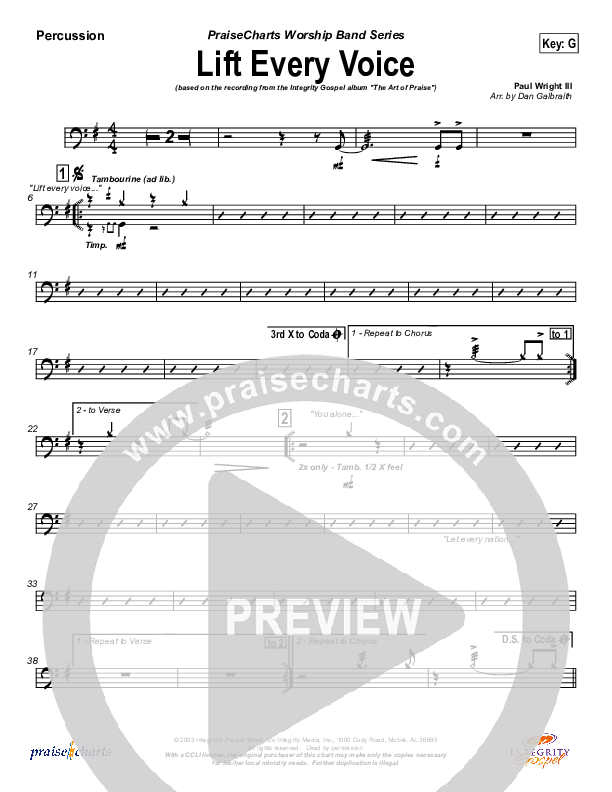 Lift Every Voice Percussion (Paul Wright)