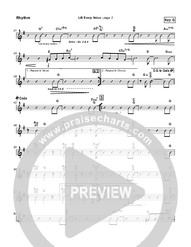 Lift Every Voice Rhythm Chart (Paul Wright)