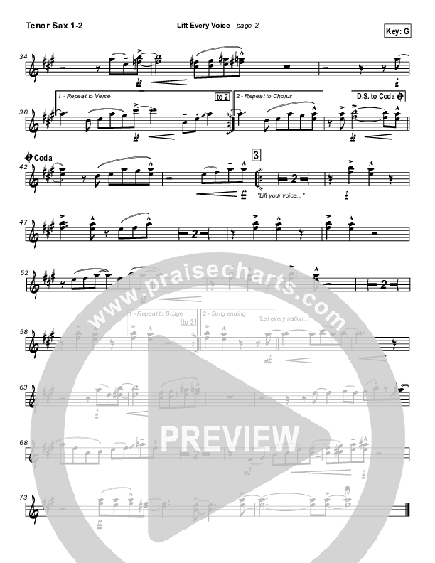 Lift Every Voice Tenor Sax 1/2 (Paul Wright)