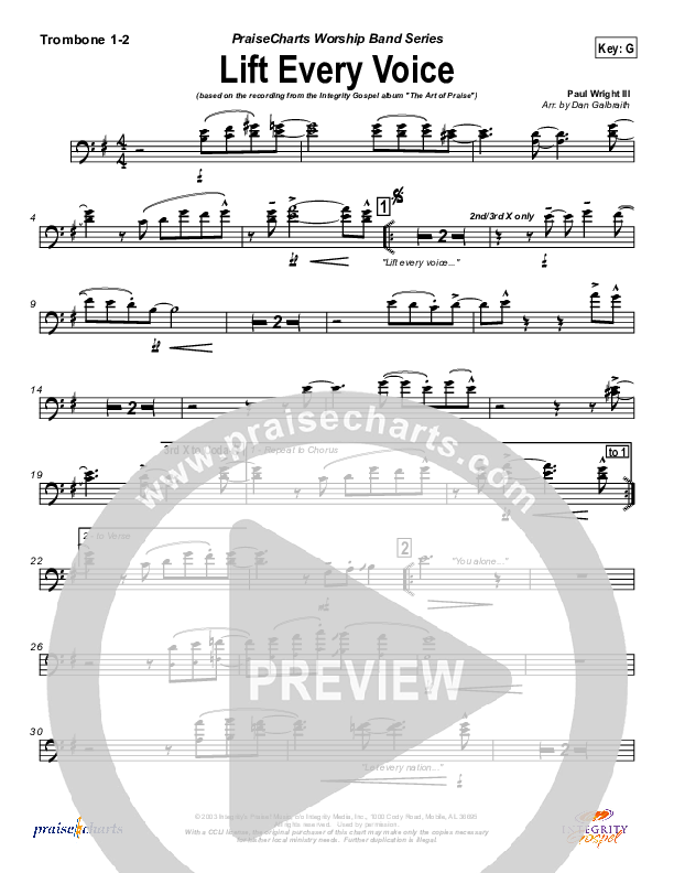 Lift Every Voice Trombone 1/2 (Paul Wright)