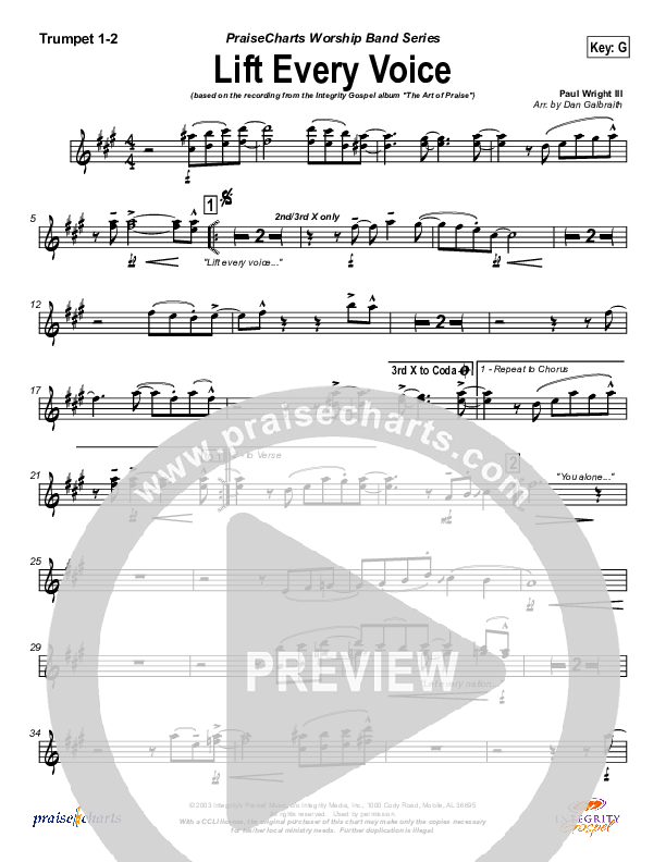 Lift Every Voice Trumpet 1,2 (Paul Wright)