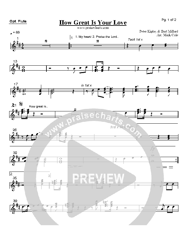 How Great Is Your Love Flute (MercyMe)