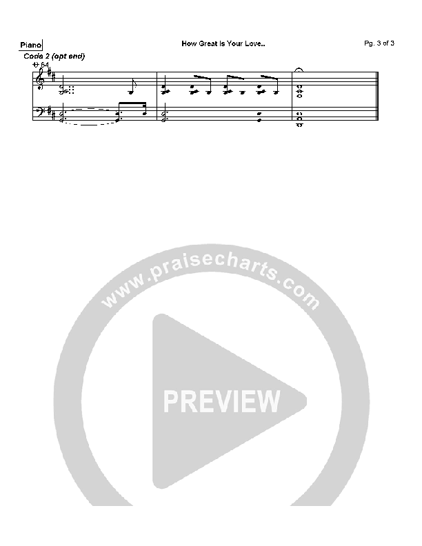 How Great Is Your Love Piano Sheet (MercyMe)